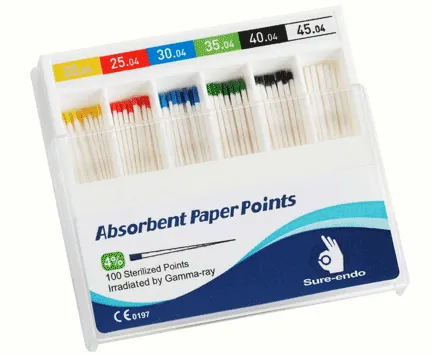 Штифты бумажные адсорбирующие с конусностью 06.020 уп/100 шт.