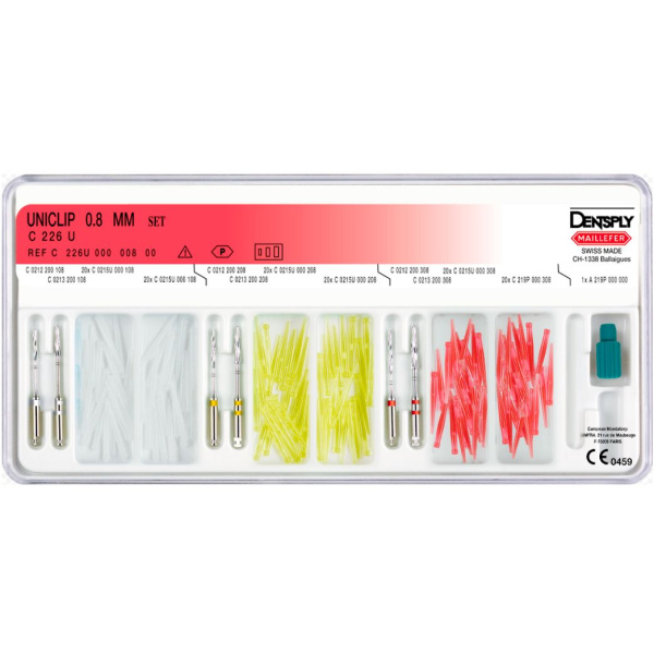 Штифты беззольные Униклип 0,8 мм (Uniclip set 0.8)
