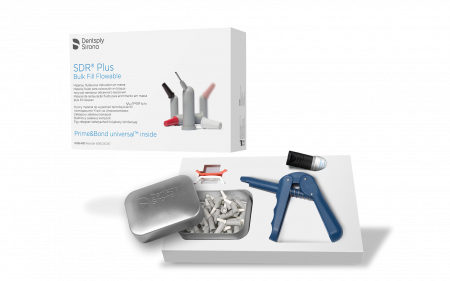 СДР Плюс набор 45 х 0,25 г + 2,5 мл Prime& Bond Universal +пистолет для компьюл  (SDR® Plus Bulk Fill Flowable Intro Kit)